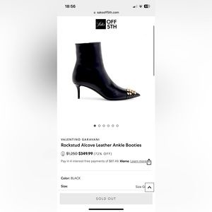 Valentino Garavani Rockstud Alcove Leather Ankle Booties